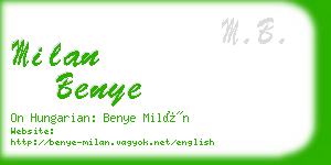 milan benye business card